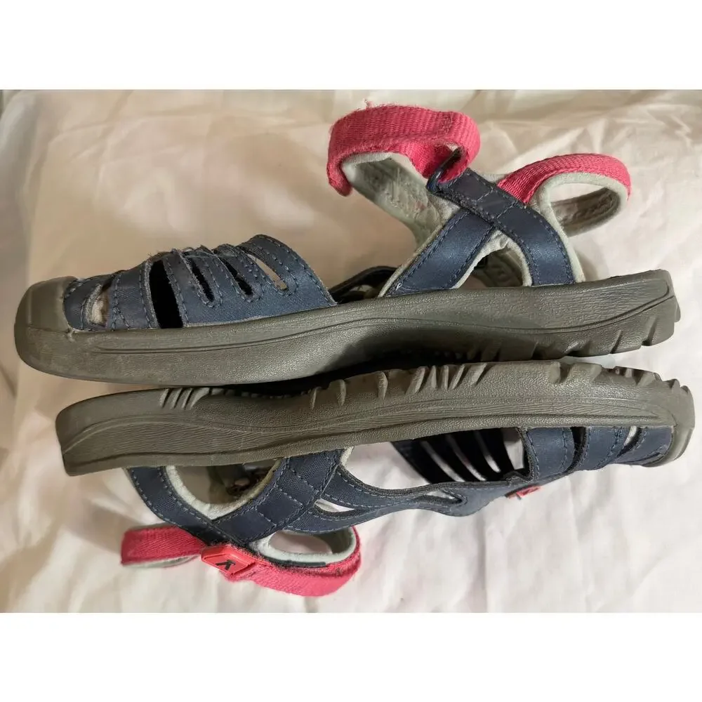 KEEN Rose Girl's Hiking Sandals Closed Toe Water Shoes Blue Pink Size 5Y
